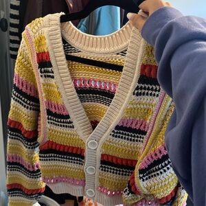 ba&sh Multicolor Striped Cardigan